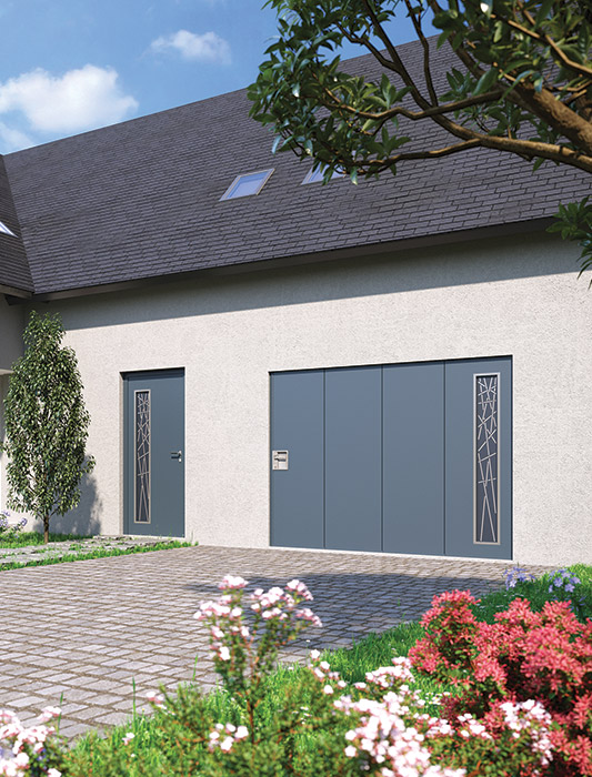 Porte de garage grise