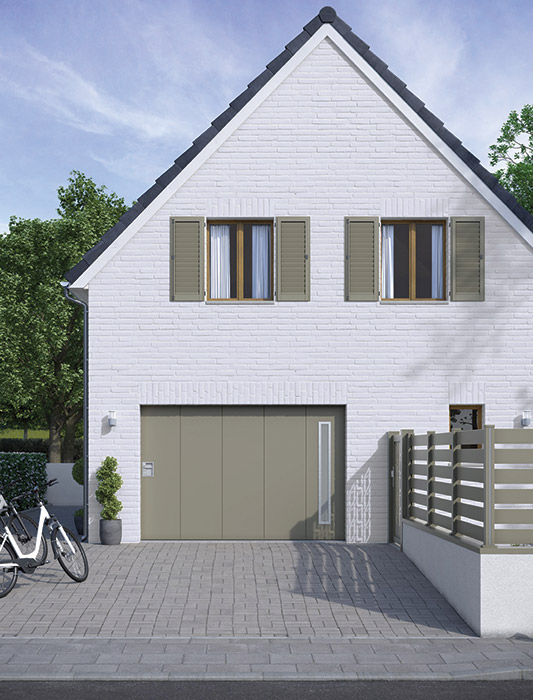 Porte de garage beige