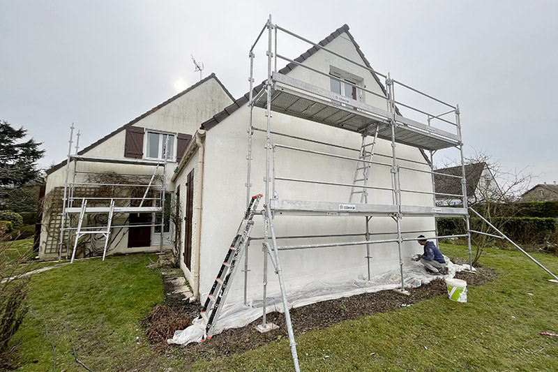 Ravalement de façade d'une maison