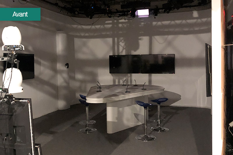 Avant la décoration d'intérieure du studio TV